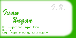 ivan ungar business card